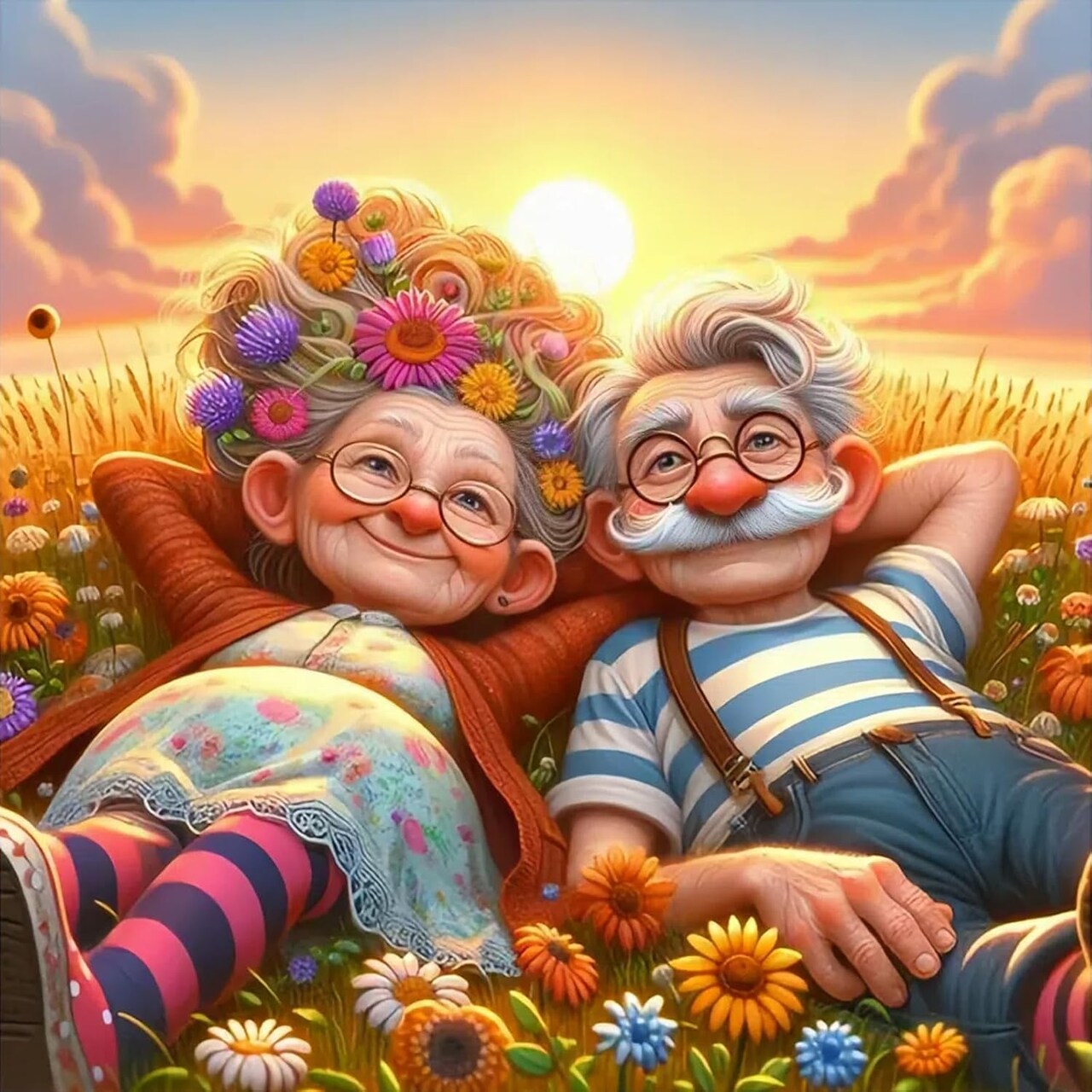 Elderly Couples 5D -Diamond Painting Kits for Adults,12x12 inch